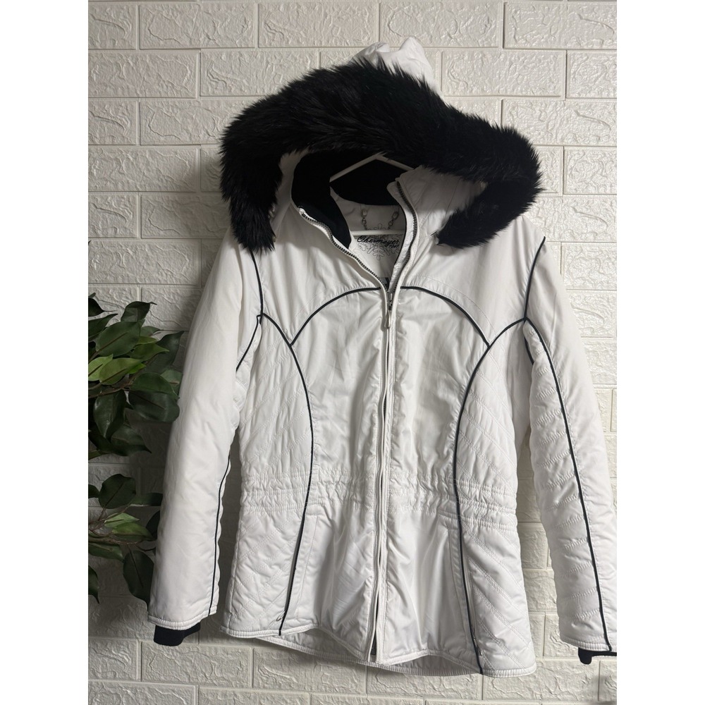 Obermeyer Kate Ski Jacket White Faux Fur Hood DuPont Comfort Max Womens 8 61153